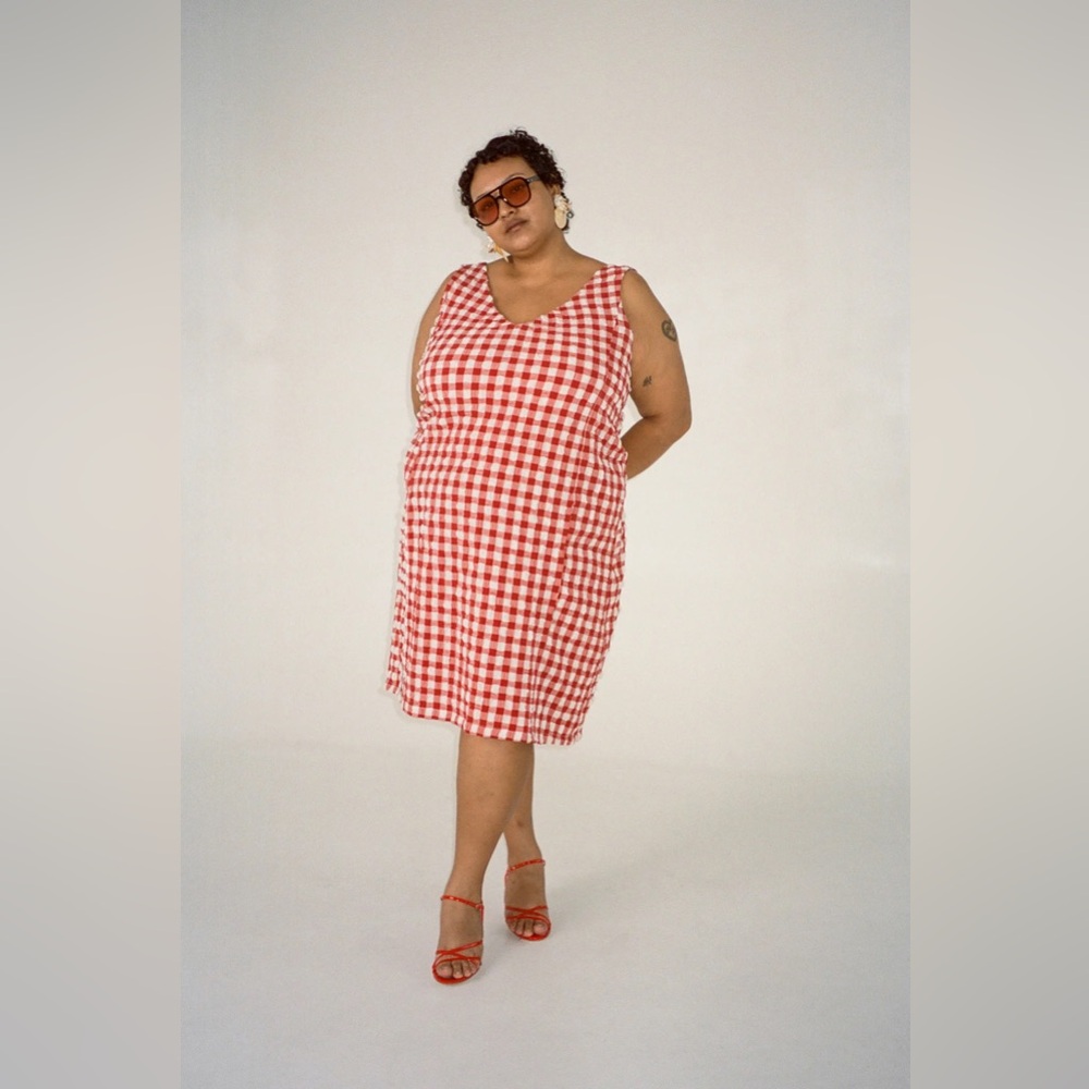 Wray Camilla Dress in Lipstick Check 2XL